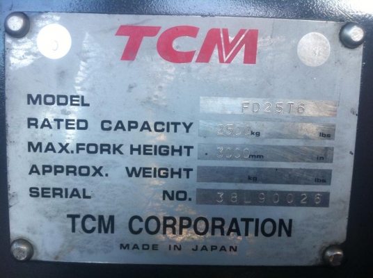 ขายด่วนน!! TCM รุ่น T6 FD25 เสาเข้าตู้ 3 เมตร เกียร์ Auto ขายด่วนน!! TCM รุ่น T6 FD25 เสาเข้าตู้ 3 เมตร เกียร์ Auto