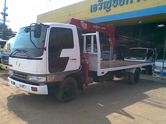 ขาย 6 ล้อ ฮีโน่ ติดเครน UNIC V TURBO 2.5 ตัน 5 ปลอก รถสวย พร้อมใช้