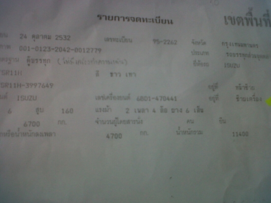 ขายรถบรรทุก6ล้อพร้อมตู้แช่สแตนเลส