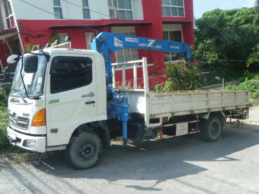 รถบรรทุก 6 ล้อติดเครน ยี่ห้อ HINO 175 แรงม้า ติดเครน 3 ตัน