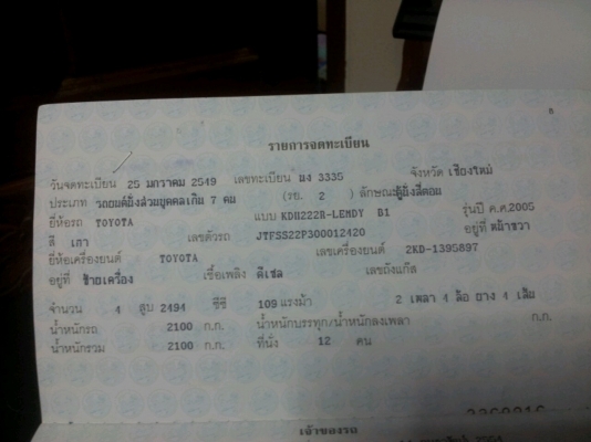 ขายรถตู้ โตโยต้า คอมมิวเตอร์  (TOYOTA COMMUTER) ปี49 (2006) 12ที่นั่ง มือเดียว ประวัติดีมาก