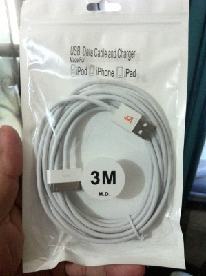 (ขอขอบคุณ คุณละเอียด ที่มาซื้อถึงบ้านเป็นอย่างสูงครับ)สายชาจน์และลิ้งค์คอมฯยาว 3 เมตร เส้นใหญ่พิเศษ ใช้งานทนทาน สำหรับ iPod iPad iPhone 1,2,3,4,4S ส่งพัสดุได้ ราคาพร้อมส่ง ต่อรองได้ อยู่ใกล้ทางแยกสามพราน โรงเรียนนายร้อยตำรวจ นครปฐม