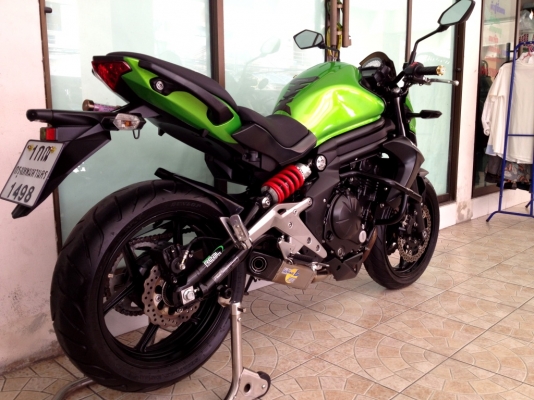 ขาย Kawasaki ER6N ปี2013 สภาพป้ายแดง แต่งเพียบ ท่อฟลู โช้คแต่ง วิ่งน้อย4xxx km.