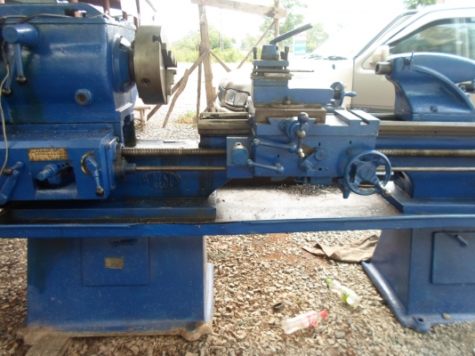 แท่นกลึง 7 ฟุต อังกฤษ รุ่นหนัก 2 เพลา เกียร์บล็อก กลึงเกลียวได้ 60,000