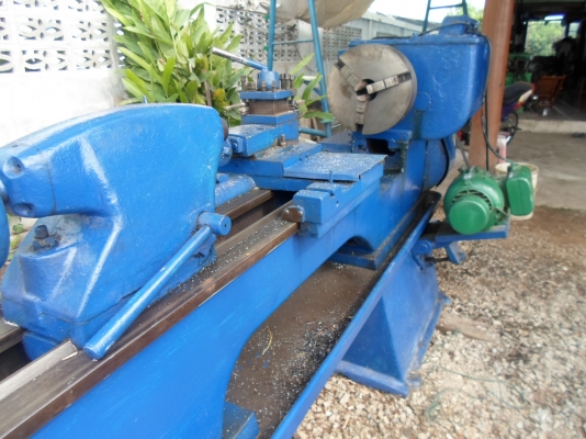 แท่นกลึง 7 ฟุต อังกฤษ รุ่นหนัก 2 เพลา เกียร์บล็อก กลึงเกลียวได้ 60,000