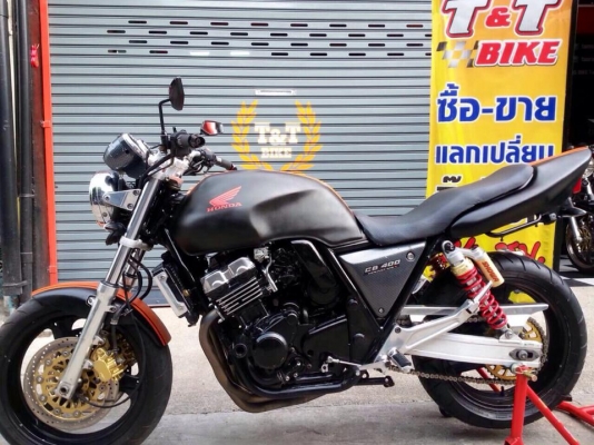 ต้ำพระราม2ขาย HONDA CB400 ปี94 เอกสารอินวอย สรรพสามิต ดำด้านตัดส้มเงา