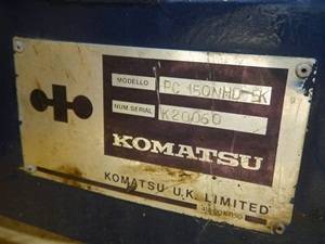 รถขุด Komatsu PC150NHD-5K  นำเข้าเองจากอิตาลีค่ะ สนใจโทร. 080-6565422 (หนิง)