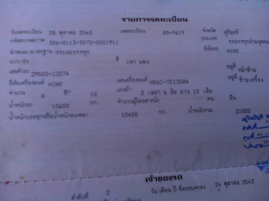 **660,000 บ.ต่อรอง**ขาย10ล้อเพลาเดียวดั้มเกษตร HINO ZM-500 วางเครื่องHO6C Bointer 195แรง (ลงเล่ม) เครื่องแน่น แรง ไม่เยิ้ม เกียร์ดี ไม่หลุด ช่วงล่างเพลาเดียว คัสซีสวยใหญ่ ไม่ปะไม่ดาม กระบะดั้มเหล็กเกษตรสภาพสวย พื้นดีข้างสวยไม่ผุ หัวเก๋งF18(ลงเล่ม) สภาพโอเ