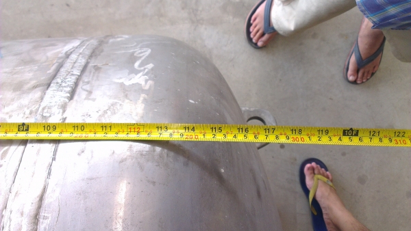 Sell> ขายถังสเตนเลสขนาด 1500 ลิตร รับแรงดัน 20 bar เป็นถังแรงดันสูง หนา 20 mm. สเตนเลสทั้งตัวครับผม