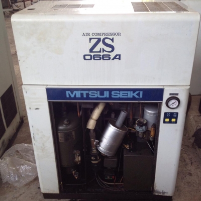 ปั๊มลมสกรู เก่าญี่ปุ่น MITSUI SEIKI รุ่น ZS066A สภาพดี พร้อมใช้งาน