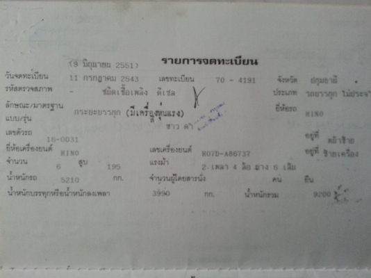 ขายรถบรรทุกติดเครน HINO