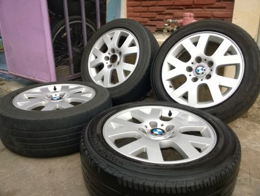 ล้อแม็ก BMW E46 ขอบ 16 5 120 ยาง205-55-16  2ชุดถูกๆ