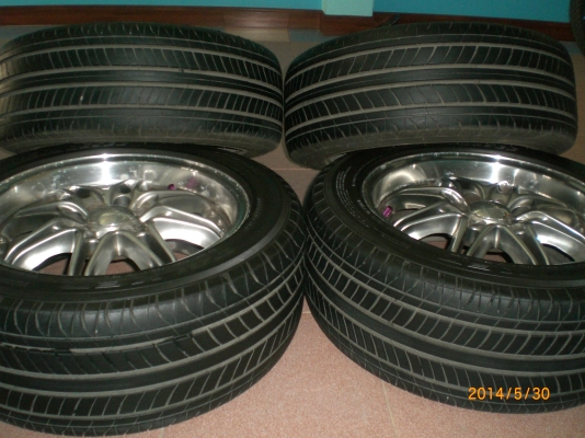 แม็ก15LENSO 6.5 ET35 4รู100-114พร้อมยางปี13 195-55-15