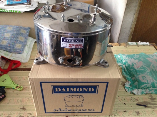 ขายถังสแตนเลส สำหรับปั้มน้ำอัตโนมัติ Mitsubishi 200-300W ของใหม่ไม่เคยใช้งาน ยี่ห้อ Daimond เป็นเนื้อสแตนเลสอย่างดี งานเชื่อมดี หรือสนใจถังปั้มน้ำสแตนเลสรุ่นอื่นๆผมสั่งให้ได้ครับ