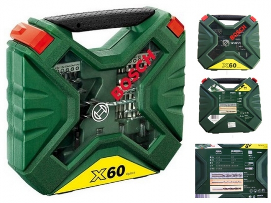 ขาย-BOSCH X60 ชุด ดอกไขควง1/4" ลูกบล็อก1/4"และดอกเจาะ 60ชิ้นประกอบด้วย:-ดอกสว่านเจาะหรือเจาะกระแทก เจาะเหล็ก ไม้ ปูน ดอกไขควง เช่น ปากแบน 4แฉก 6แฉก(หัวทอกซ์) ดอก6เหลี่ยม ลูกบล็อก สำหรับขันสกรูหลากหลายชนิด