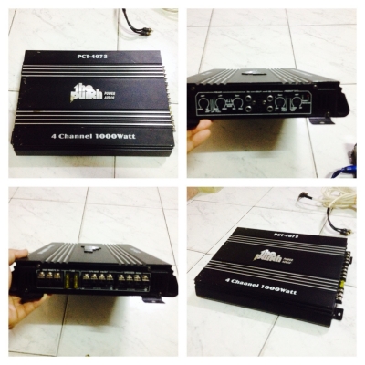 ขายชุดเครืองเสียงรถยนต์มือสอง มี พาวเวอร์แอมป์ the punch power 1000(pct-40-72) ราคา1800บาท โทร0924462525โส กทม