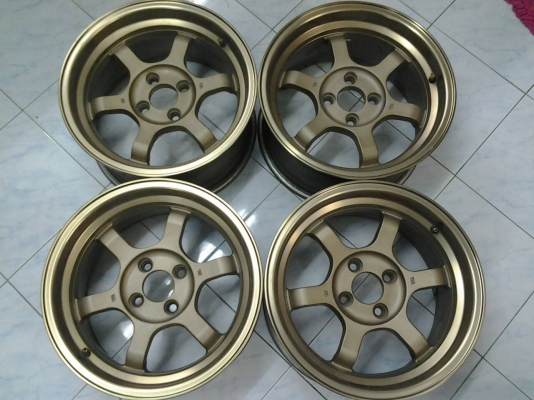ล้อ TE37V 15x8 et25 งานKspeed สภาพนางฟ้า ไร้ริ้วรอย พร้อมใส่ถ่วง ชุดละ 8,900 บาท