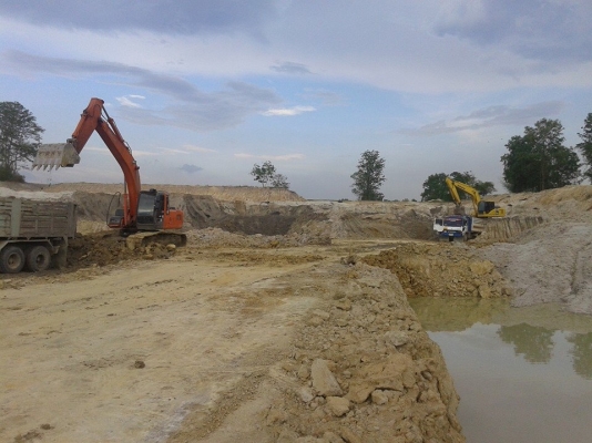 รถแม็คโครให้เช่า  รับเหม่าถมที่ ลอกคลอง