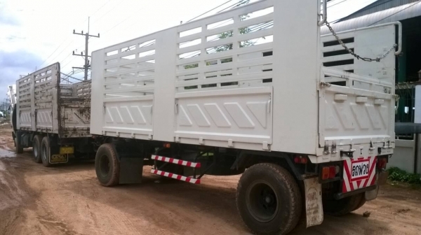 ขายพ่วงแม่-ลูกไม่ดั้ม กระบะสามมิตร HINO MEGA 260 ปี 49 คัสซีสวยจัด เครื่องเดิม เกียร์เดิม แอร์เย็น ยางเต็ม ทะเบียนเต็มพร้อมโอน