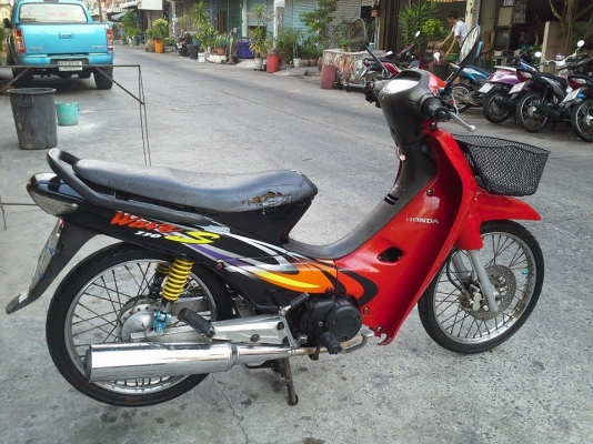 Wave 110  ปี 45 สีแดง  รถบ้าน เครื่องเดิม แน่นๆ มีเล่ม เอกสารพร้อม