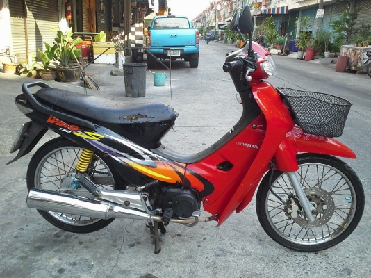 Wave 110  ปี 45 สีแดง  รถบ้าน เครื่องเดิม แน่นๆ มีเล่ม เอกสารพร้อม