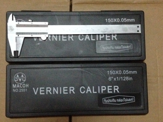 เวอร์เนียสแตนเลส MACOH ในกล่องอย่างดี 6 นิ้ว 1/128