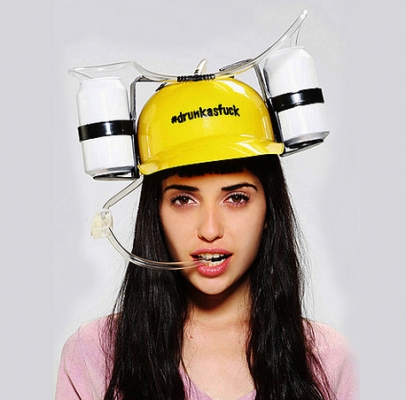 หมวกดื่มเครื่องดื่มสำหรับคนขี้เกียจ