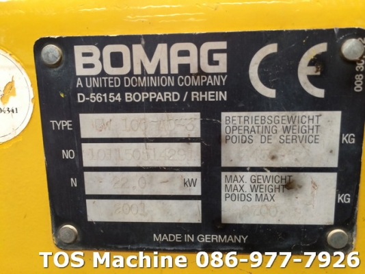 Bomag BW100AD-3 ปี 2001 นำเข้าจากยุโรป สภาพสวย