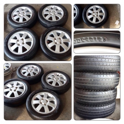 ขายล้อแม็ก Mitsubishi Mirage ขอบ 14 พร้อมยาง ปี 12 ราคา 4,900 บาทถูก