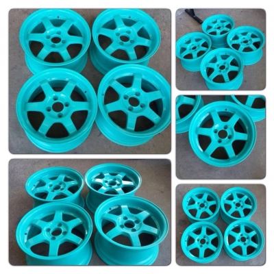 ขายแม็กมือ2 TE37 ขอบ15 กว้าง8 สีเขียวมายมิ้น ราคา 9,500 B สีใหม่!สวยเวอร์!