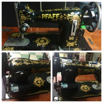 Pfaff50 จักรเย็บผ้าโบราณที่สวยงาม และยังใช้งานได้เยี่ยม พร้อมโต๊ะและมอเตอร์