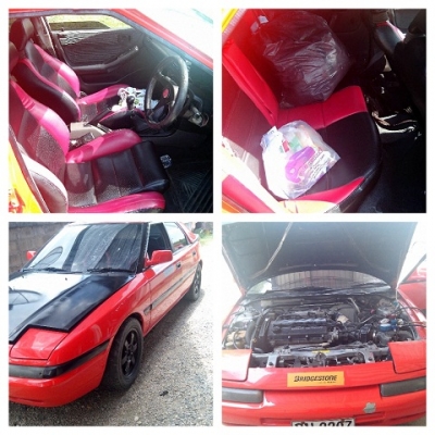 ขายรถ MAZDA 323 ASTINA สภาพดี สวย ปี33 ไฟฟ้าทั้งคัน ราคา 42,000.- เครื่องแน่นๆ ดีมาก พร้อมเล่มทะเบียนโอนและเอกสารครบ สนใจติดต่อ GUN 093-9319456