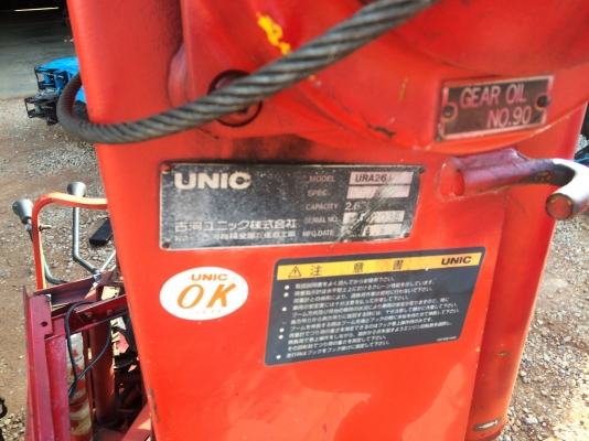 ขายเครน ยูนิค ขนาด 2.5 ตัน 4 ปลอก เครนมือสองจากญี่ปุ่นยังไม่เคยใช้เมืองไทย ขายเครน ยูนิค ขนาด 2.5 ตัน 4 ปลอก เครนมือสองจากญี่ปุ่นยังไม่เคยใช้เมืองไทย