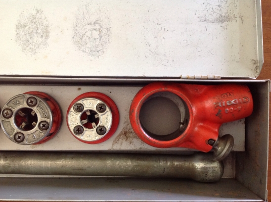 ขายชุดเซ็ต ดายเกลียวท่อกล่องเหล็ก RIDGID No.3/4,1/2,3/8,1/4,1/8"