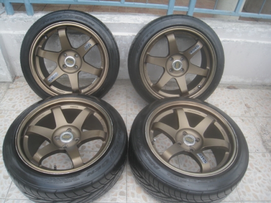 ขายล้อแม็กมือสอง TE37sl 17"x หน้า 8" et35,หลัง 9" et40 4รู100 +ยางปี13 สนใจติดต่อเล็กคลองสามครับ 081-3747940