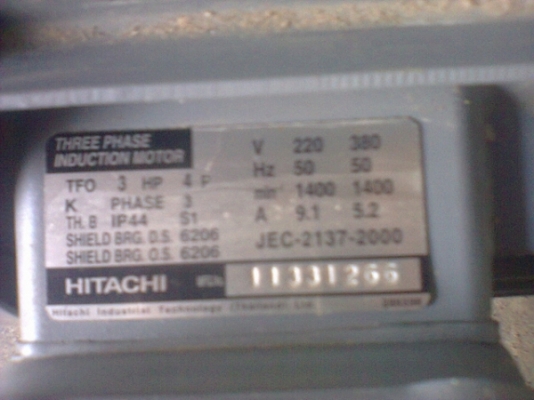 มอเตอร์ Hitachi 3แรงม้า ไฟ 3สาย ของใหม่