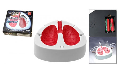 ที่เขี่ยบุหรี่รูปปอด มีเสียงไอ