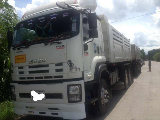ขายรถ 24 ล้อพ่วงแม่-ลูกดัมพ์ ISUZU DECA 360 แรงม้าปี 2553 หางดัมพ์สามมิตร 3 คาน ราคา 3100000