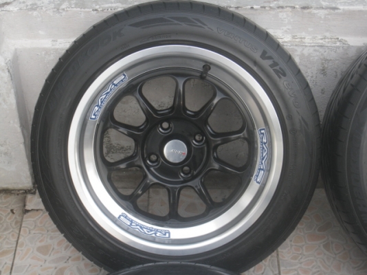 ขายล้อแม็กใหม่ ลาย RF1 สีดำขอบเงา 15"&times;7" et35 4รู100 พร้อมยาง\% Hankook ventus v12 evo 195/55r15 ยางปี 11,3เส้นและปี13,1 เส้น ขายชุดละ 9,500 บาทครับ สนใจติดต่อเล็กคลองสามครับ 081-3747940