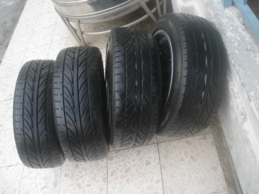 ขายล้อแม็กใหม่ ลาย RF1 สีดำขอบเงา 15"&times;7" et35 4รู100 พร้อมยาง\% Hankook ventus v12 evo 195/55r15 ยางปี 11,3เส้นและปี13,1 เส้น ขายชุดละ 9,500 บาทครับ สนใจติดต่อเล็กคลองสามครับ 081-3747940