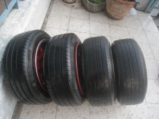 ขายล้อแม็กใหม่ ลาย XXR 002 15"x8" et15 4รู100 สีแดงขอบเงา +ยาง Continental contipremium contact2 ,2เส้นและยาง Firestone tz700 ,2เส้น185/55r15 ปี12 ขายทั้งชุด 11,900 บาทครับ สนใจติดต่อเล็กคลองสามครับ 081-3747940