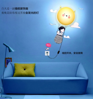 โคมไฟ 3D สติ๊กเกอร์วอลล์เปเปอร์ติดผนัง DIY