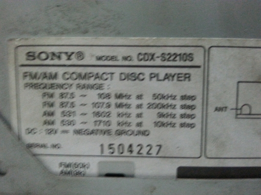 วิทยุ sony xplod CDX-S2210S