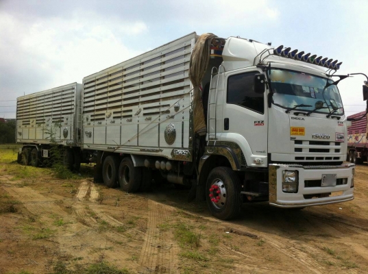 ขายรถ 22 ล้อพ่วงแม่-ลูกดัมพ์ ISUZU DECA 360 แรงม้าปี 2556 ดัมพ์คอกเกษตร ราคา 3250000