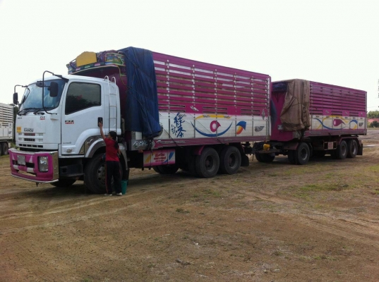 ขายรถ 22 ล้อพ่วงแม่-ลูกดัมพ์ ISUZU DECA 360 แรงม้าปี 2556 ดัมพ์คอกเกษตร ราคา 3250000