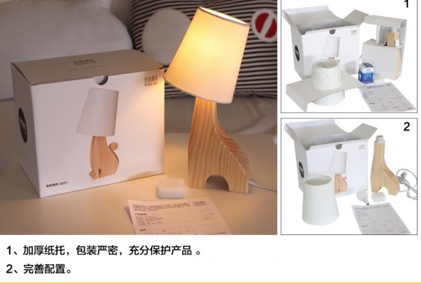 โคมไฟตั้งโต๊ะไม้รูปแมว