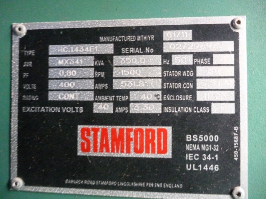 ขายเครื่องปั่นไฟใหม่ขนาด 325 KVA นำเข้าจากญี่ปุ่น