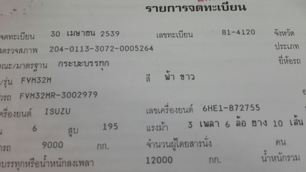 ขาย10ล้อ อีซูซุร๊อคกี้นางฟ้า เครื่อง 6HE1 195แรงม้า 1เพลา เบรคจิฟฟี่ พวงมาลัยพาวเวอร์ กระบะ3มิตร ลอนเฉียง ยาว6เมตร รถออกห้างแท้ๆ ยางดี10เส้น สภาพสวย พร้อมใช้มาก ตอนนี้ กำลังทีสีหัวอยู่ ขาย10ล้อ อีซูซุร๊อคกี้นางฟ้า เครื่อง 6HE1 195แรงม้า 1เพลา เบรคจิฟฟี่ พวงมาลัยพาวเวอร์ กระบะ3มิตร ลอนเฉียง ยาว6เมตร รถออกห้างแท้ๆ ยางดี10เส้น สภาพสวย พร้อมใช้มาก ตอนนี้ กำลังทีสีหัวอยู่