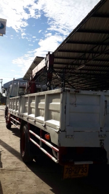 ขายรถบรรทุกติดเครน HINO FF3HPLA เครื่อง HO7D 195 แรง เครน 5 ตัน ช่วงยาว 7.20 เมตร ทะเบียนพร้อม