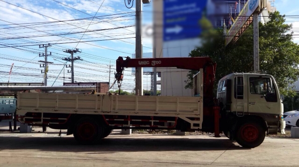 ขายรถบรรทุกติดเครน HINO FF3HPLA เครื่อง HO7D 195 แรง เครน 5 ตัน ช่วงยาว 7.20 เมตร ทะเบียนพร้อม